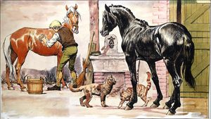 Black Beauty - Cats at Play art by Carlos Roume