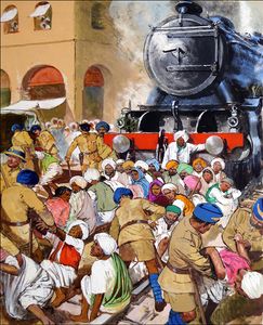 Peaceful Protest in India art by Clive Uptton