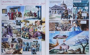 Away with the Elders! From 'The Poisoning of Trigan's Youth' (TWO pages) art by Gerry Wood