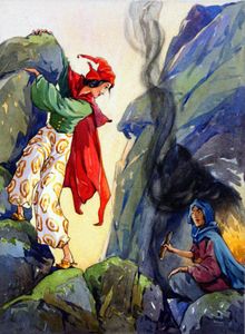 The Flying Trunk: The Witches' Greeting art by A E Kennedy
