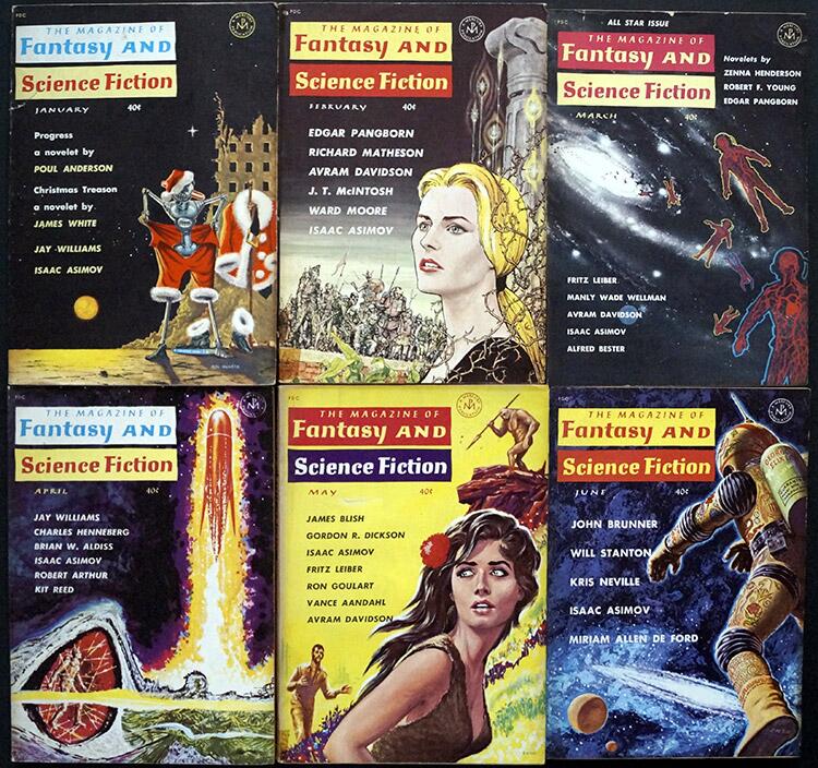 The Magazine of Fantasy and Science Fiction: 1962 - Volume 22, #1 - #6 (6 issues)