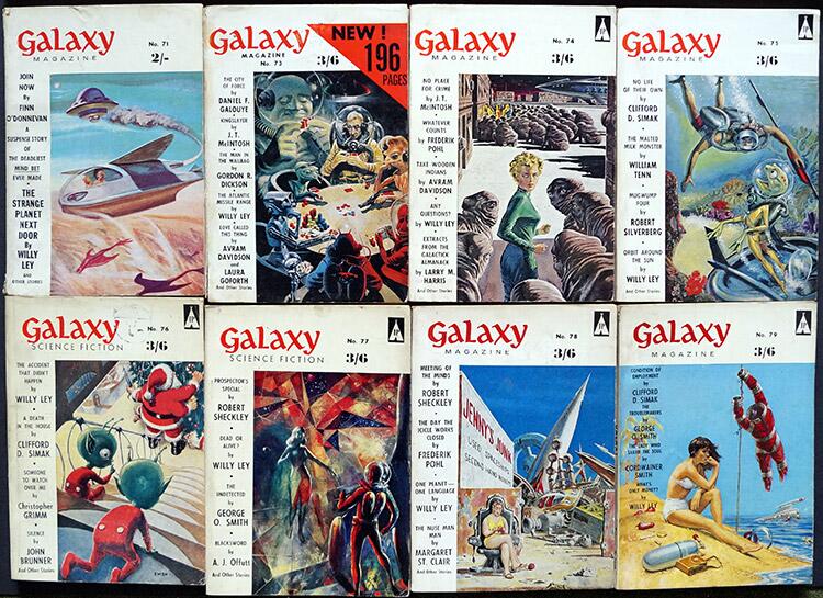 Galaxy Science Fiction: British Edition #71 to #79 excl #72 (8 issues)