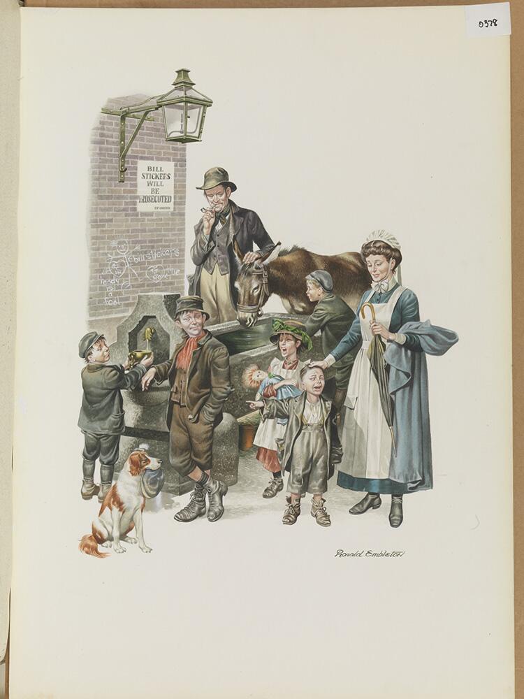 At the Water Trough art by Ron Embleton