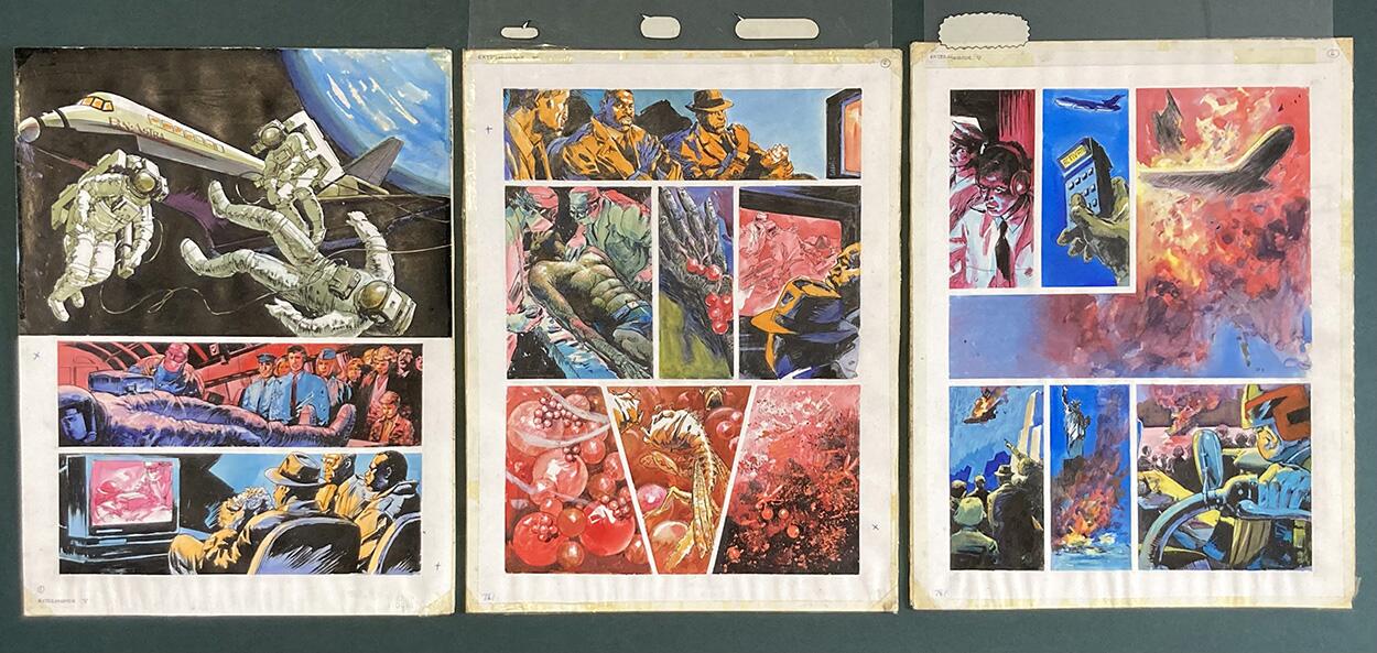 The Exterminator - Judge Dredd Art Pages from Prog 923 (THREE pages) art by Emilio Frejo