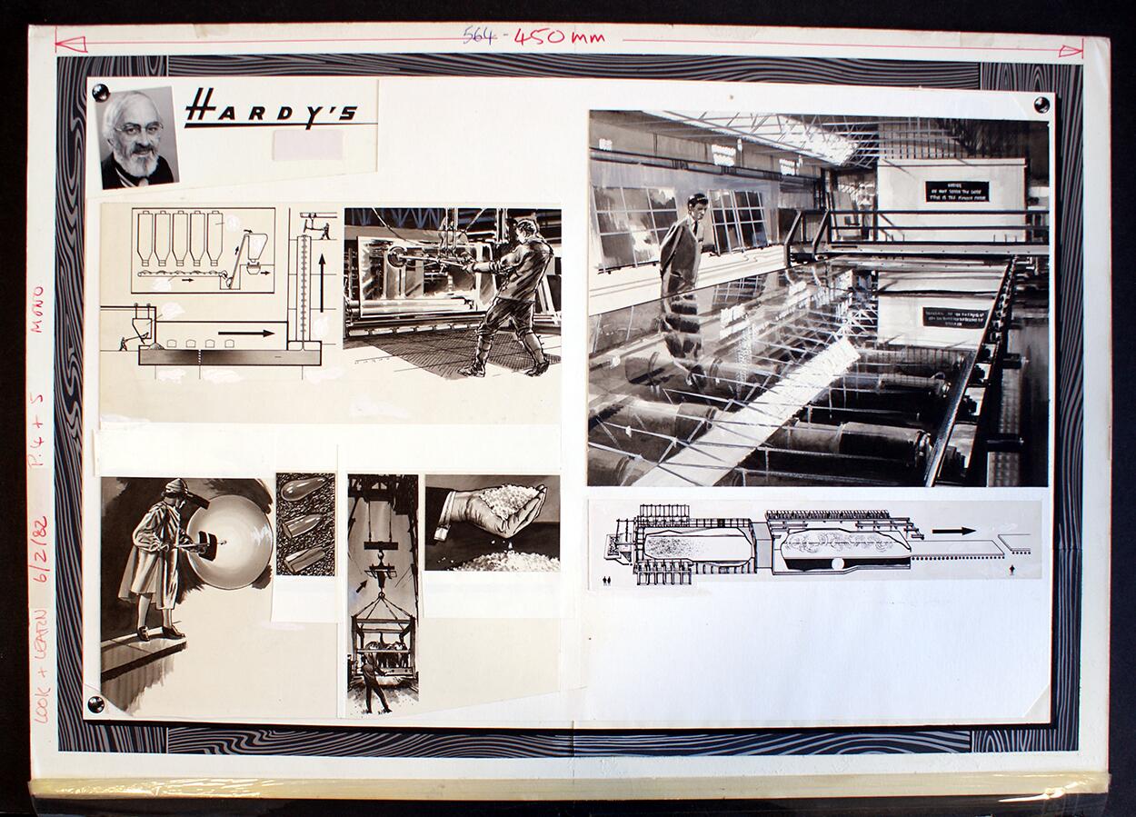 Hardy's Drawing Board: 'Plate Glass' art by Wilf Hardy