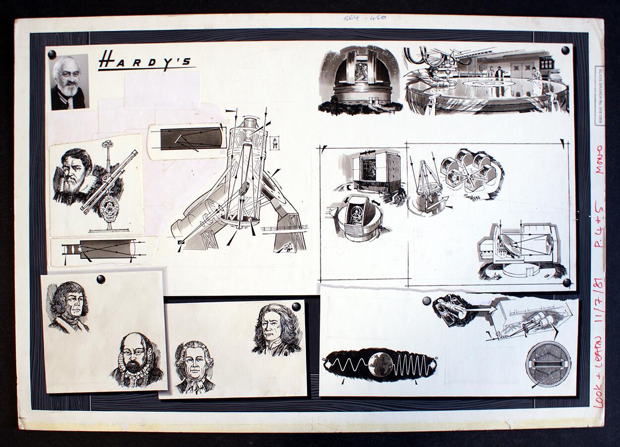 Hardy's Drawing Board: 'Telescopes' art by Wilf Hardy