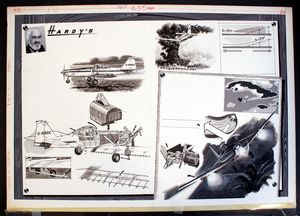 Hardy's Drawing Board: 'Agricultural Flying' art by Wilf Hardy