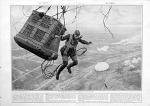 A Leap For Life (original page from The Sphere 1917) art by Fortunino Matania