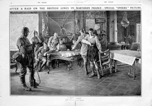 After A Raid (original page from The Sphere 1918) art by Fortunino Matania