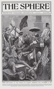 Armistice Day November 11th (original cover page from The Sphere 1918) art by Fortunino Matania