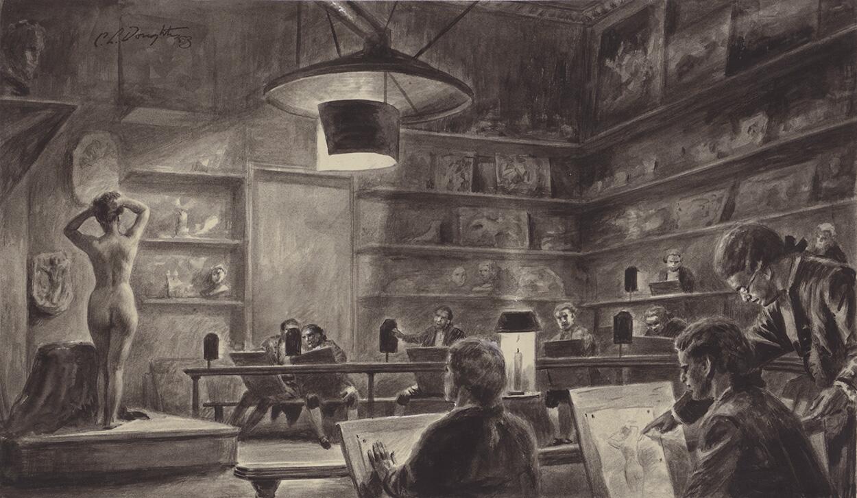 Life Class at The Royal Academy 1770 art by Cecil Doughty