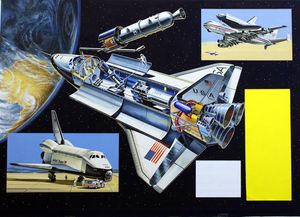 The Space Shuttle art by Wilf Hardy