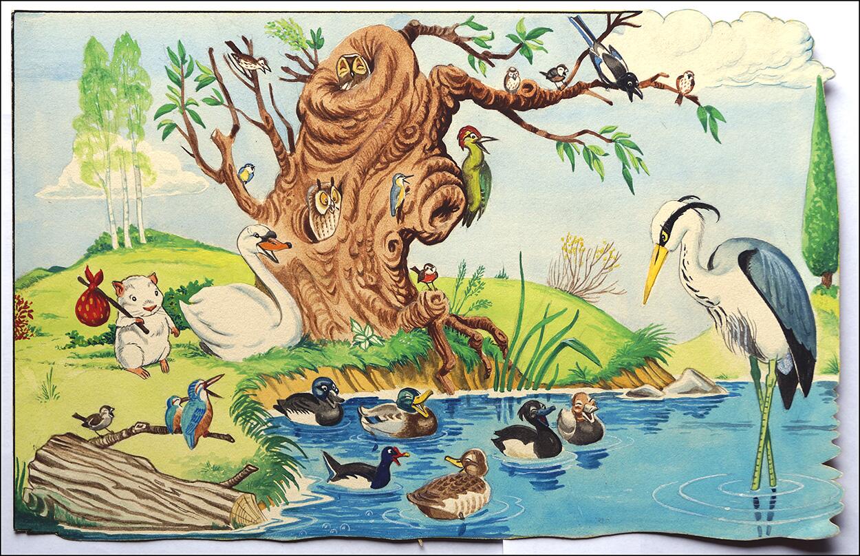 Gulliver Guinea-Pig Meets the Birds art by Gordon Hutchings