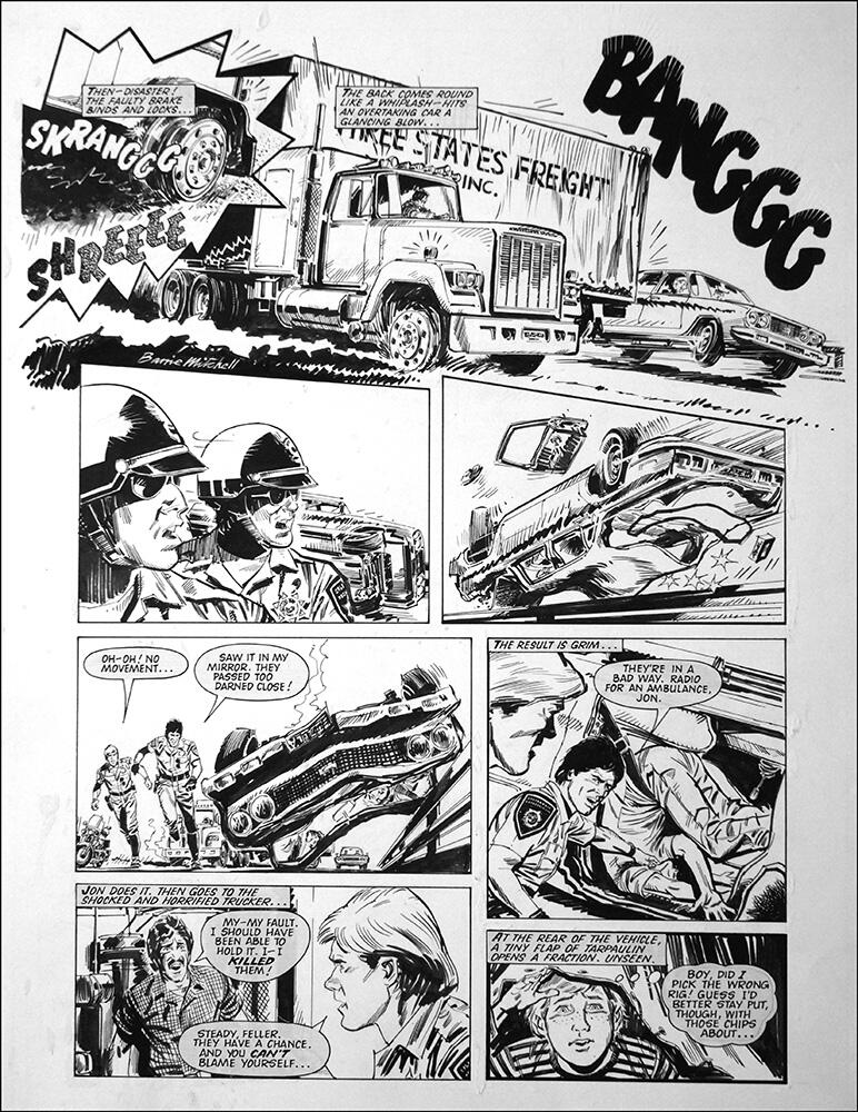 CHiPs - Crash art by Barrie Mitchell