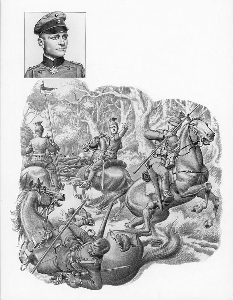 Manfred Von Richtofen - The Uhlans art by Patrick Nicolle
