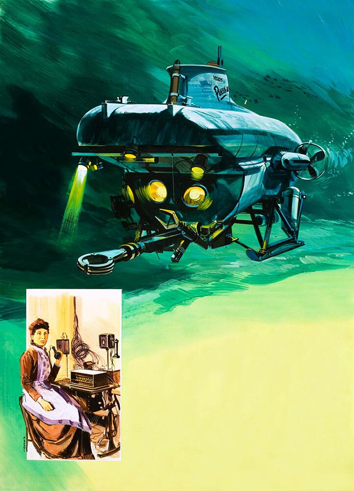 Vickers Mini-Submarine art by Gerry Wood
