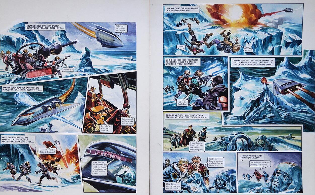 The Frozen Airmen from 'The Hericon/Nivatian Conflict' (TWO pages) art by Gerry Wood