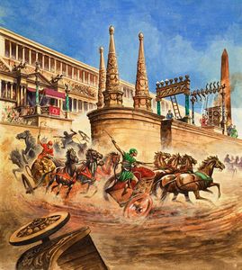 Chariot Racing at the Circus Maximus art by Peter Jackson