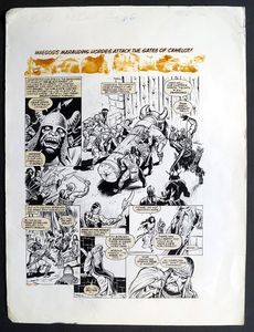 Black Knight: Maegog's Marauding Hordes Attack The Gates Of Camelot art by Paul Neary and John Stoke