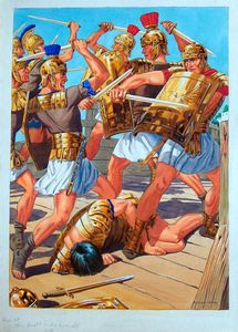 The 300 Spartans at Thermopylae art by F Stocks May