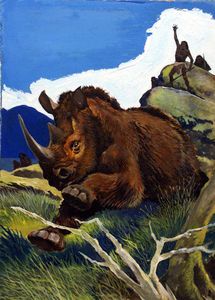 Woolly Rhino art by G W Backhouse