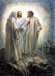 Jesus Talks to the Prophets art by Henry Coller