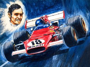 Belgian Ace Jacky Ickx art by Graham Coton