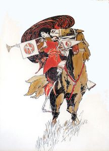 A Herald on Horseback art by Joseph Clement Coll