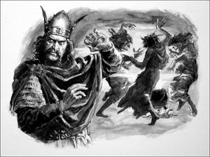 Macbeth and the Witches art by Cecil Doughty