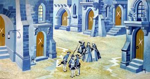 Three Soldiers: Blue Square art by Ron Embleton