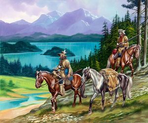 The Mountain Men Trappers art by Ron Embleton