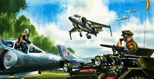Harrier Jump Jet art by Wilf Hardy