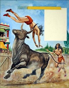 Minoan Bull Leaping art by Peter Jackson
