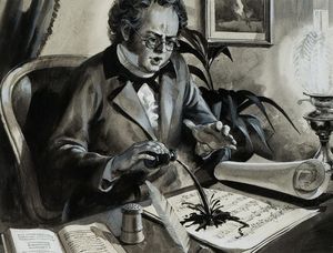 Schubert's Trout Quintet art by Andrew Howat