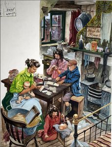 Family Poverty in Victorian Britain art by Peter Jackson