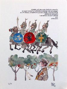 The Knights and Corto Maltese art by Hugo Pratt