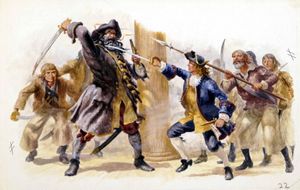 A Fight With Captain Blackbeard art by Edward Mortelmans