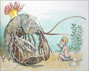 The Water Babies - Tom and Mr Lobster art by Philip Mendoza