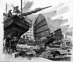 Singapore Harbour art by G Robinson
