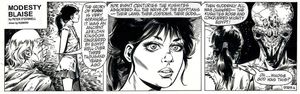 Modesty Blaise daily strip #9329a - Modesty and her Mentor Lob art by Enric Badia Romero