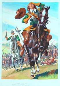 John Hampden Parliamentarian (1594 - 1643) art by F Stocks May