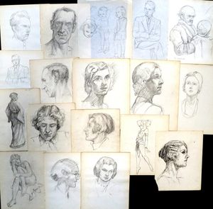 Portraits in Pencil from Doris E. White Personal Sketchbooks art by Doris White