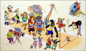Animal Alphabet Olympics N to Z art by Peter Woolcock
