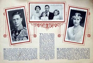 Complete Set of 50 Our King and Queen Cigarette cards in album (1937) by Various