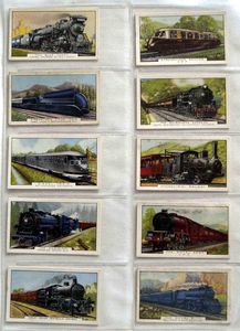 Full Set of 48 Cigarette Cards: Trains of the World (1937) by Various