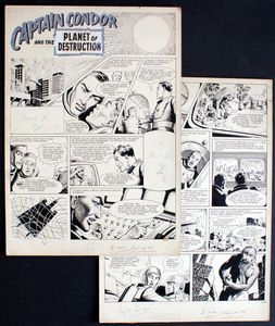 Captain Condor & The Planet Of Destruction 020760 (TWO pages) art by George Heath