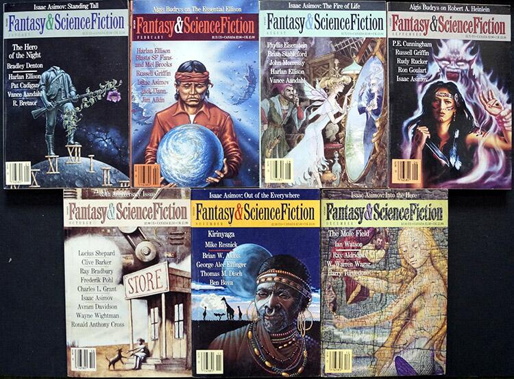 The Magazine of Fantasy and Science Fiction: 1988 - Volume 74, #1 - 2 & Volume 75, #2 - 6 (7 issues)