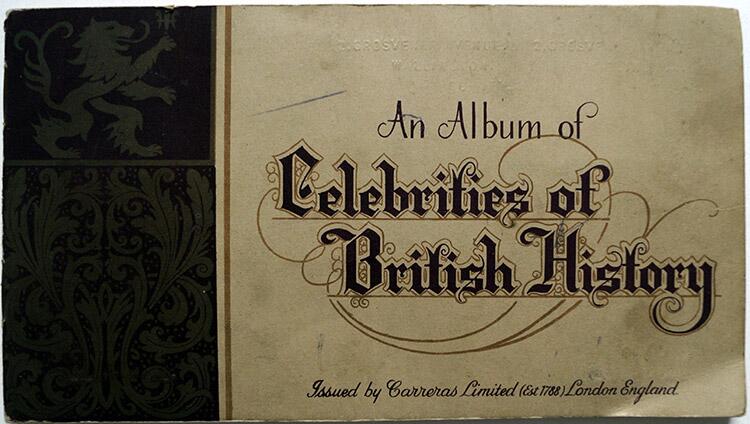 Complete Set of 50 'Celebrities Of British History' Carreras Cigarette Cards in album (1935)