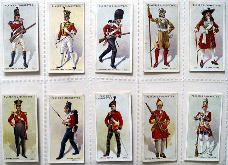 Set of 49 'Regimental Uniforms' (#51 - #100) John Player & Sons Cigarette Cards (1913)