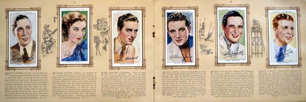 Complete Set of 50 Film Stars Third Series Cigarette cards in album (1938) by Various